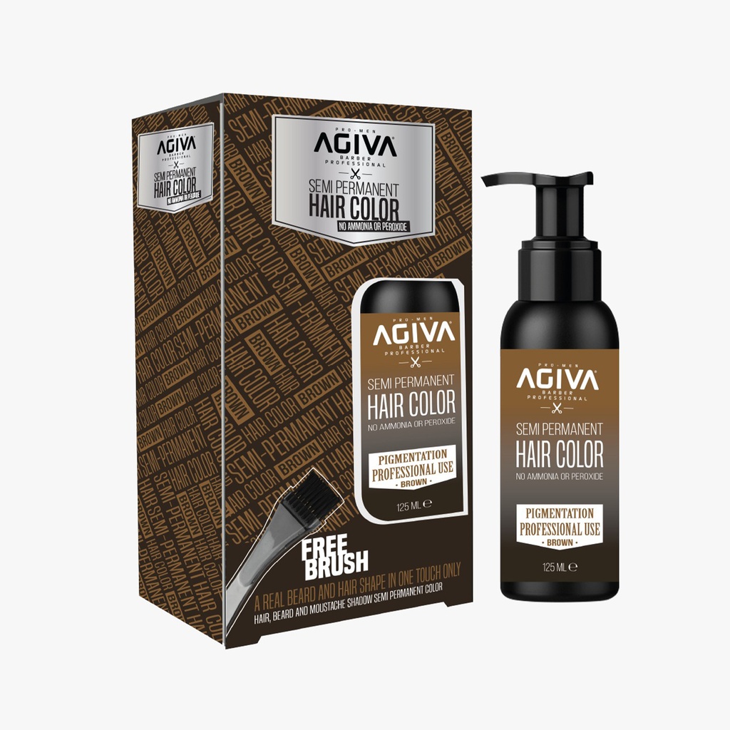 Agiva Semi-Permanent Ammoniak&Peroxide freie Haarfarbe Braun 125ml