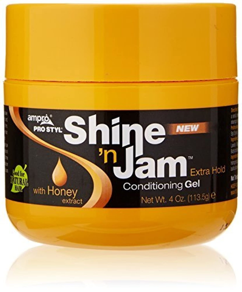 Ampro Shine N Jam Extra Hold Conditioning Styling & Braiding Gel 4oz