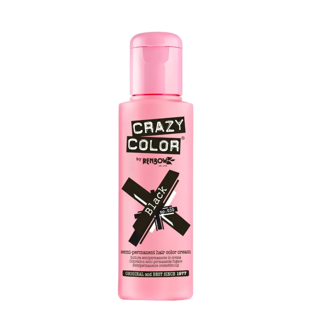 CRAZY COLOR Semi-Permanent Tönung n°030 BLACK 100ML