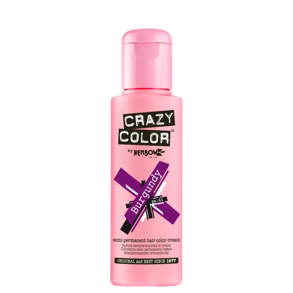 CRAZY COLOR Semi-Permanent Tönung n°61 BURGUNDY 100ML