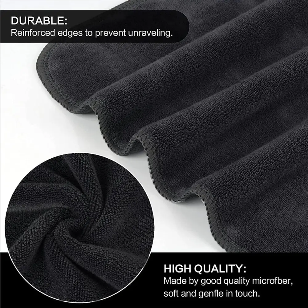 Microfibre Face-Handtuch Schwarz  35x35cm 1stk