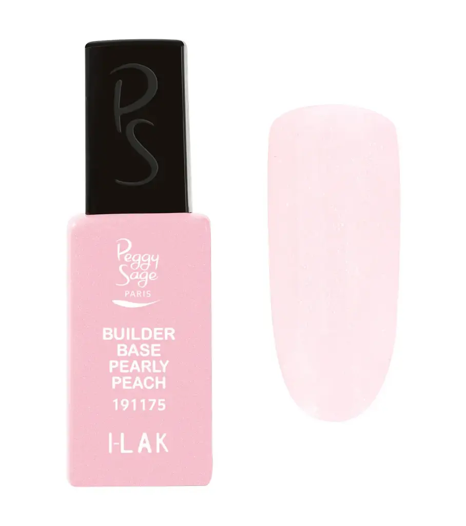 PEGGY SAGE  I-LAK BUILDER BASE Semi-permanenter Base Coat für eine verstärkte Modellage – pearly peach 11ml