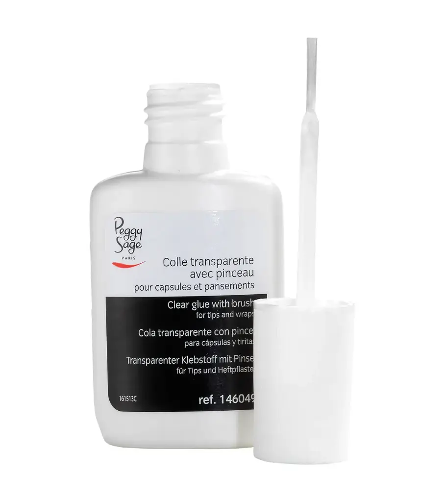 PEGGY SAGE Transparenter Klebstoff für Tips und Heftpflaster mit Pinsel 14,17 g