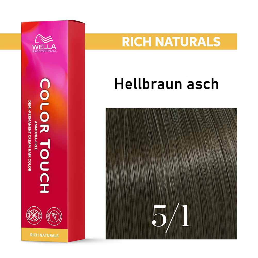 Wella Professional COLOR TOUCH Rich Naturals 5/1 hellbraun asch 60ml