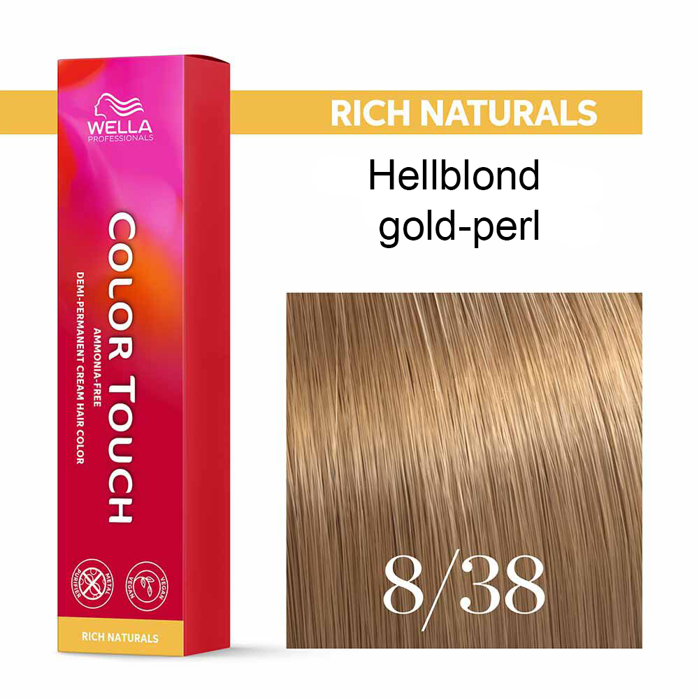 Wella Professional COLOR TOUCH Rich Naturals 8/38 hellblond gold-perl 60ml