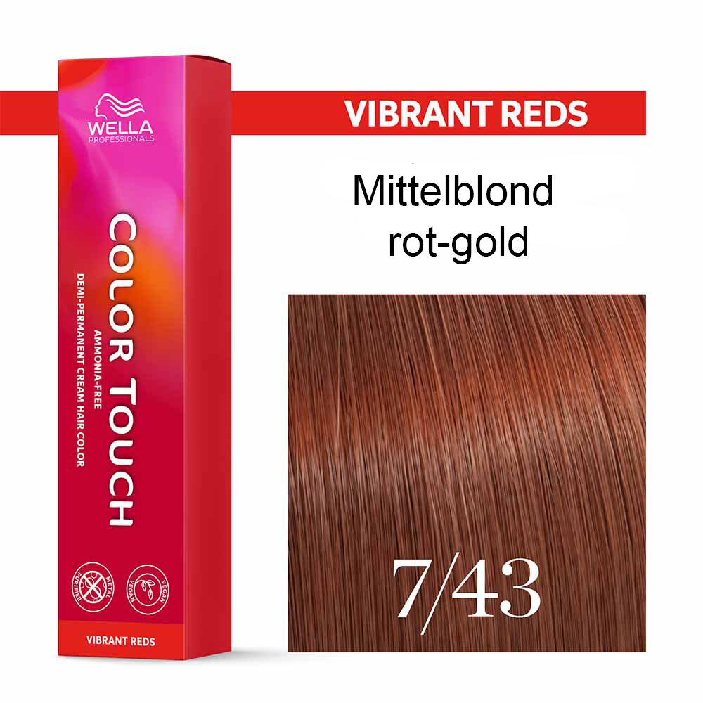 Wella Professional COLOR TOUCH Vibrant Reds 7/43 mittelblond rot-gold 60ml