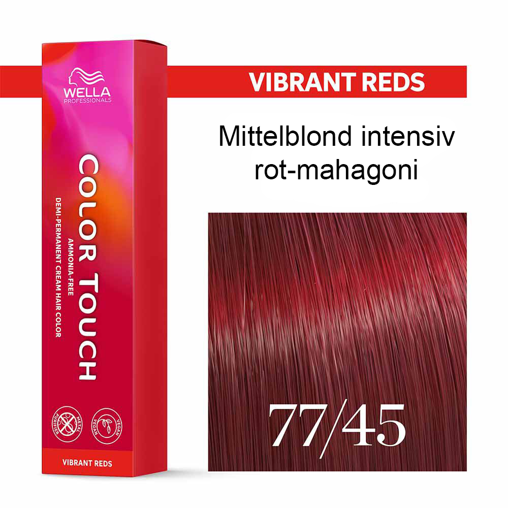 Wella Professional COLOR TOUCH Vibrant Reds 77/45 mittelblond intensiv rot-mahagoni 60ml