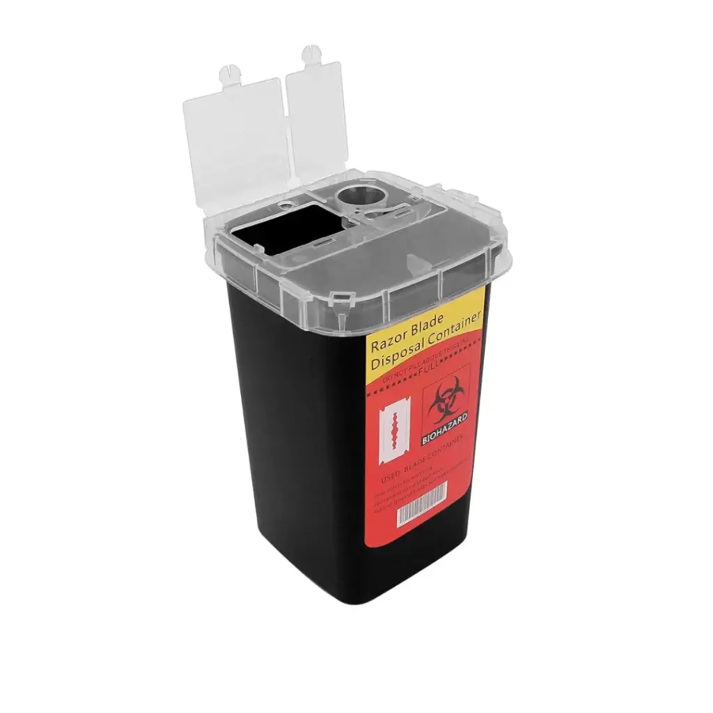 Hygienischer Entsorgungsbehälter für Rasierklingen / Razor Blade Disposal Case Schwarz
