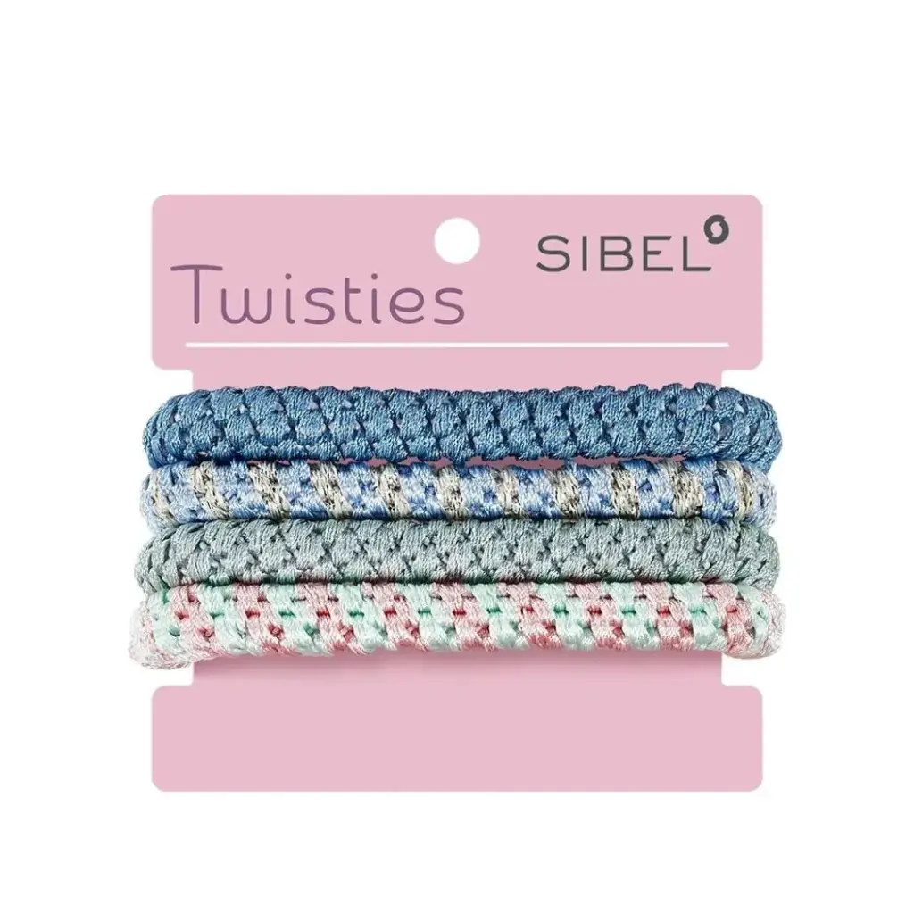 SIBEL Twisties Hair Bands Multicolor Blue/Green 4pcs