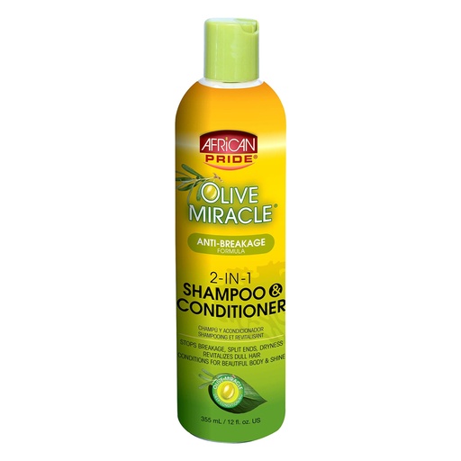 [M.13138] African Pride Olive Miracle 2IN1 Shampoo 12oz/355ml