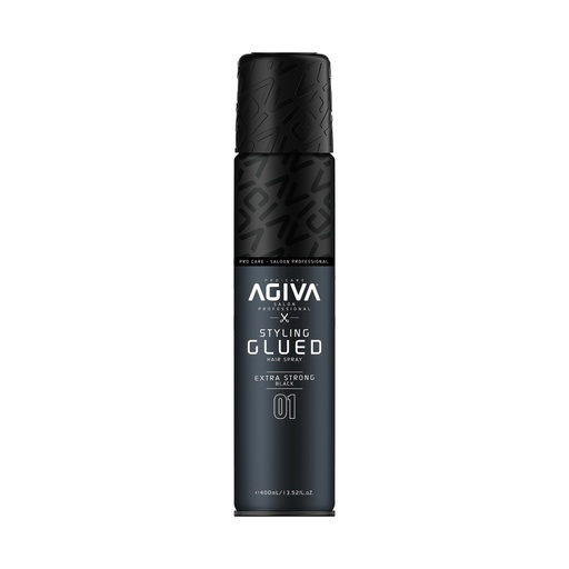 [M.16174] Agiva Styling GLUED Haarspray Extra Strong Schwarz n°01 400ml