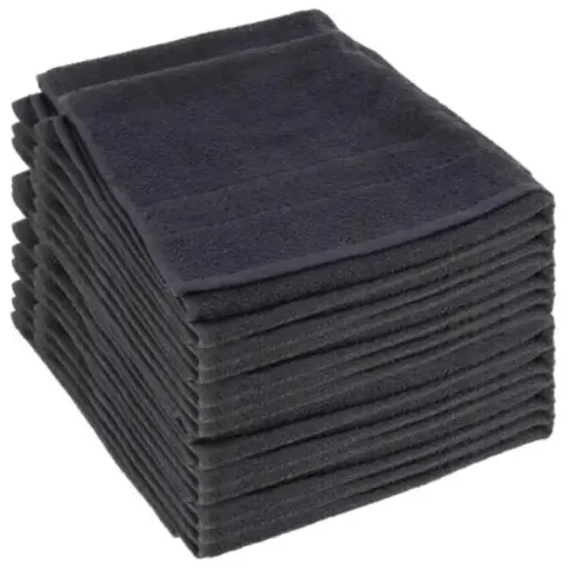 [M.17533] BOB TUO Baumwollhandtuch Schwarz 50*85cm 12Stk