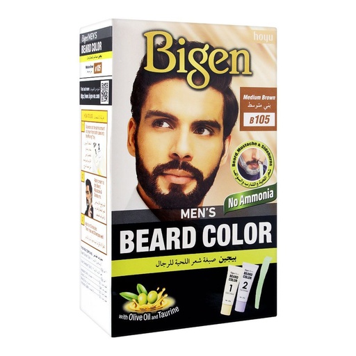 [M.16490] Bigen Men's Beard Colour Medium Brown #105