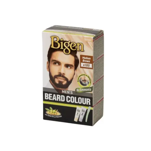 [M.16490] Bigen Men's Beard Colour Medium Brown #105