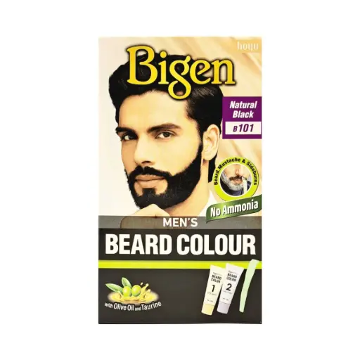 [M.13162] Bigen Men's Beard Colour Natural Black #101