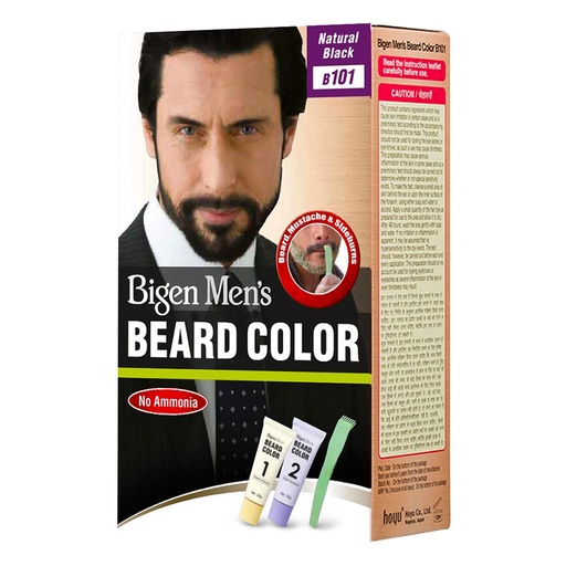 [M.13162] Bigen Men's Beard Colour Natural Black #101
