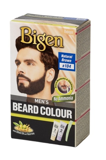 [M.15850] Bigen Men's Beard Colour Natural Brown #104