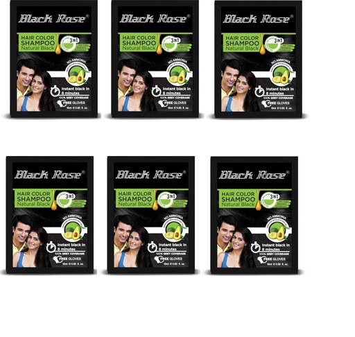 [M.15666] Black Rose Henna Color Shampoo Ammonia Free 15gr