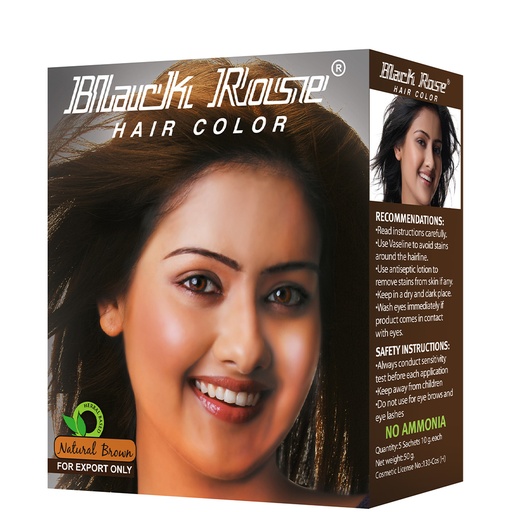 [M.13164] Black Rose Henna Powder Brown 10x50grm 