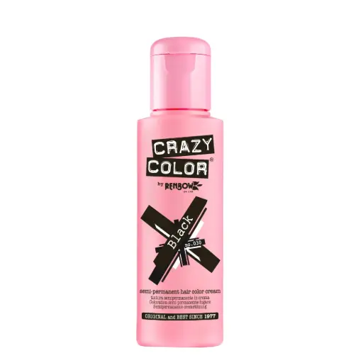 [M.15603] CRAZY COLOR Semi-Permanent Tönung n°030 BLACK 100ML