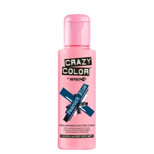 [M.15570] CRAZY COLOR Semi-Permanent Tönung n°45 PEACOCK BLUE 100ML