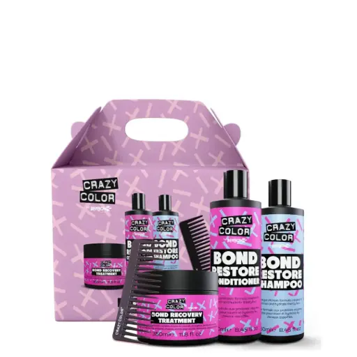 [M.17304] CRAZY COLOR THE BOND RESTORE KIT-Shampoo 250ml+Conditioner 250ml+Treatment 350ml