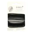 SIBEL ELASTIC THIN HAIR BANDS BLACK 16STK