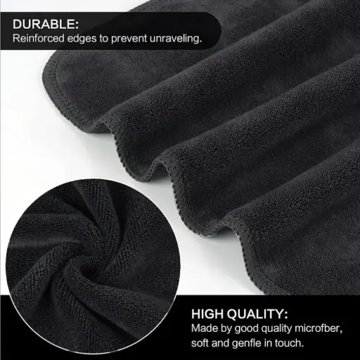 [M.15231] Microfibre Face-Handtuch Schwarz  35x35cm 1stk