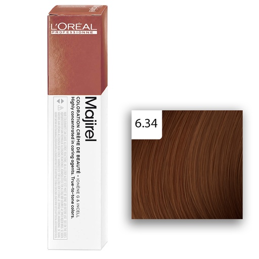 [M.13532] L'Oréal Professionnel MAJIREL 6,34 Dunkelblond Gold Kupfer 60ml