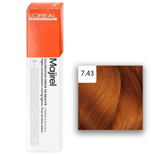 [M.13540] L'Oréal Professionnel MAJIREL 7,43 Mittelblond Kupfer Gold 60ml