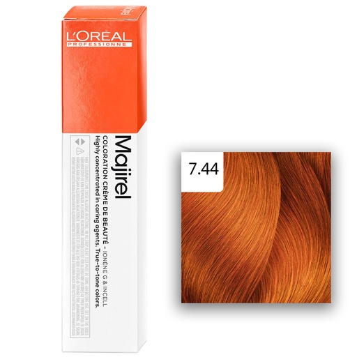 [M.10121] L'Oréal Professionnel MAJIREL 7,44 Mittelblond Tiefes Kupfer 60ml