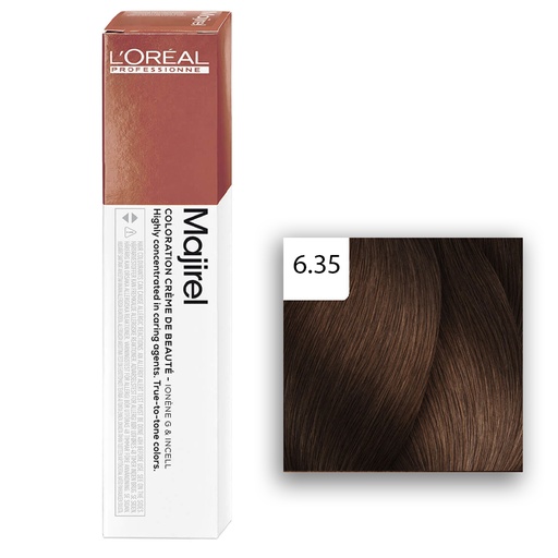 [M.13533] L'Oréal Professionnel MAJIREL Glow 6,35 Dunkelblond Gold Mahagoni 60ml
