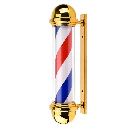 [M.16964] MAD Barber-Pole Gold -65X14X22cm