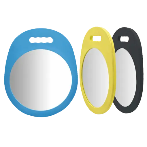 [M.16979] MAD Handspiegel mit Schaumstoff rund-schwarz