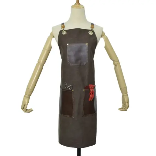[M.16888] MAD Lederschürze-Barber Apron-75*65CM