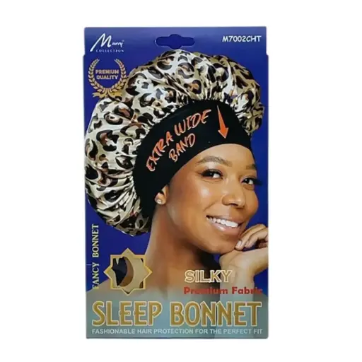 [M.17587] Murry Silky Sleep Bonnet Fancy Pattern Cheetah