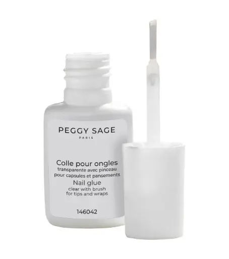 [M.17639] PEGGY SAGE  Transparenter Klebstoff für Tips und Nagelpflaster 6g mit Pinsel