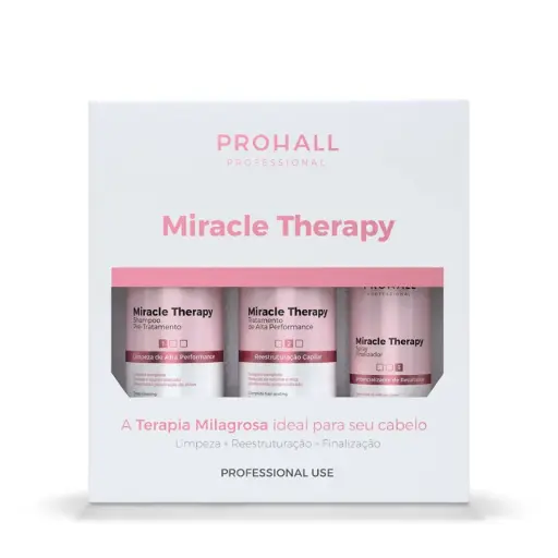 [M.16358] PROHALL Professional MIRACLE THERAPY SET Shampoo 500ml+Treatment 500ml+Spray 300ml