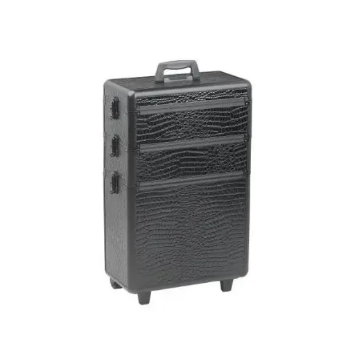 [M.16555] SIBEL CROCO ALUMINIUMKOFFER MIT 3 EBENEN 63X36X22CM