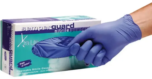 [M.17173] Semperguard Nitrill -Powder Free Xtra Lite-Einweghandschuhe- S Blue 200stk