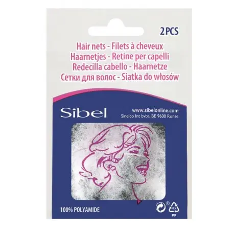 [M.17374] SIBEL TAGENETZ NYLON HAIR NET 12 BEUTEL VON WEISS 2STK 