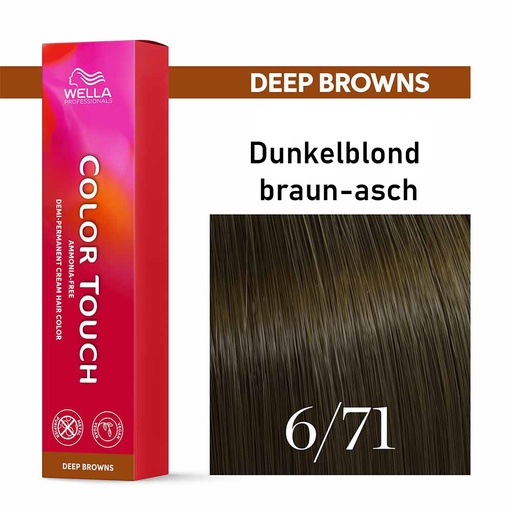 [M.11158] Wella Professional COLOR TOUCH Deep Browns 6/71 dunkelblond braun-asch 60ml