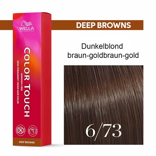 [M.11156] Wella Professional COLOR TOUCH Deep Browns 6/73 dunkelblond braun-gold 60ml