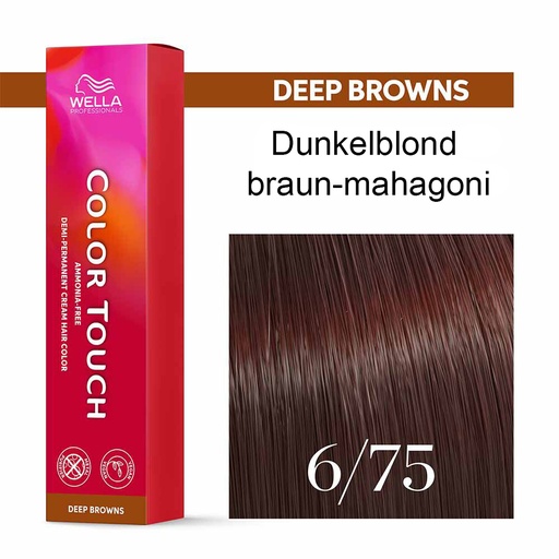 [M.11159] Wella Professional COLOR TOUCH Deep Browns 6/75 dunkelblond braun-mahagoni 60ml