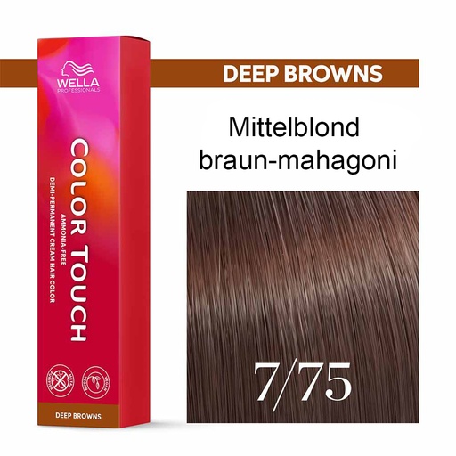 [M.11153] Wella Professional COLOR TOUCH Deep Browns 7/75 mittelblond braun-mahagoni 60ml