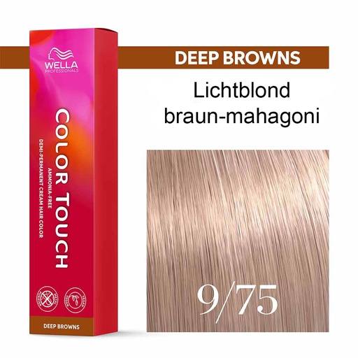[M.11250] Wella Professional COLOR TOUCH Deep Browns 9/75 Lichtblond braun-mahagoni 60ml