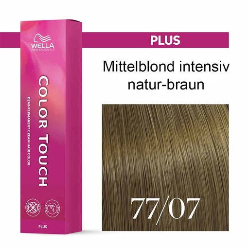 [M.11183] Wella Professional COLOR TOUCH Plus 77/07 mittelblond intensiv natur-braun 60ml
