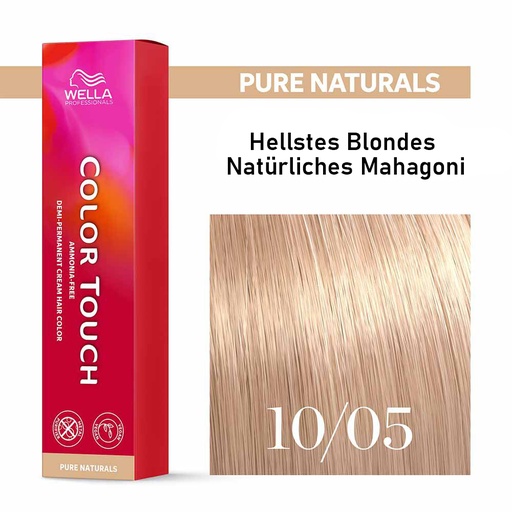 [M.17545] Wella Professional COLOR TOUCH Pure Naturals 10/05 hell-lichtblond natur-mahagoni 60ml