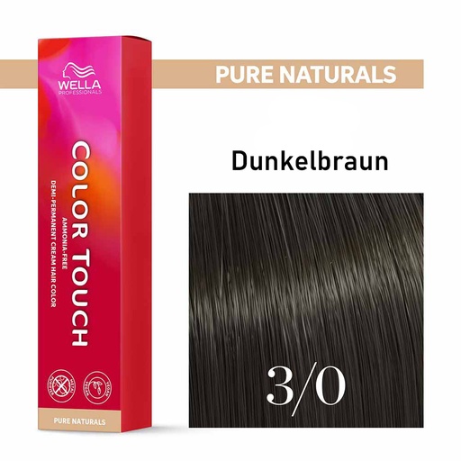[M.11120] Wella Professional COLOR TOUCH Pure Naturals 3/0 dunkelbraun 60ml