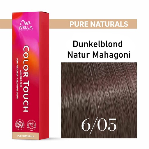 [M.17543] Wella Professional COLOR TOUCH Pure Naturals 6/05 dunkelblond natur-mahagoni 60ml